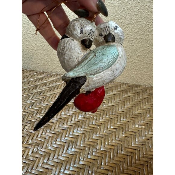 Vintage House Of Hatten Lovebirds Ornament With Red Heart 1989 - Picture 4 of 6